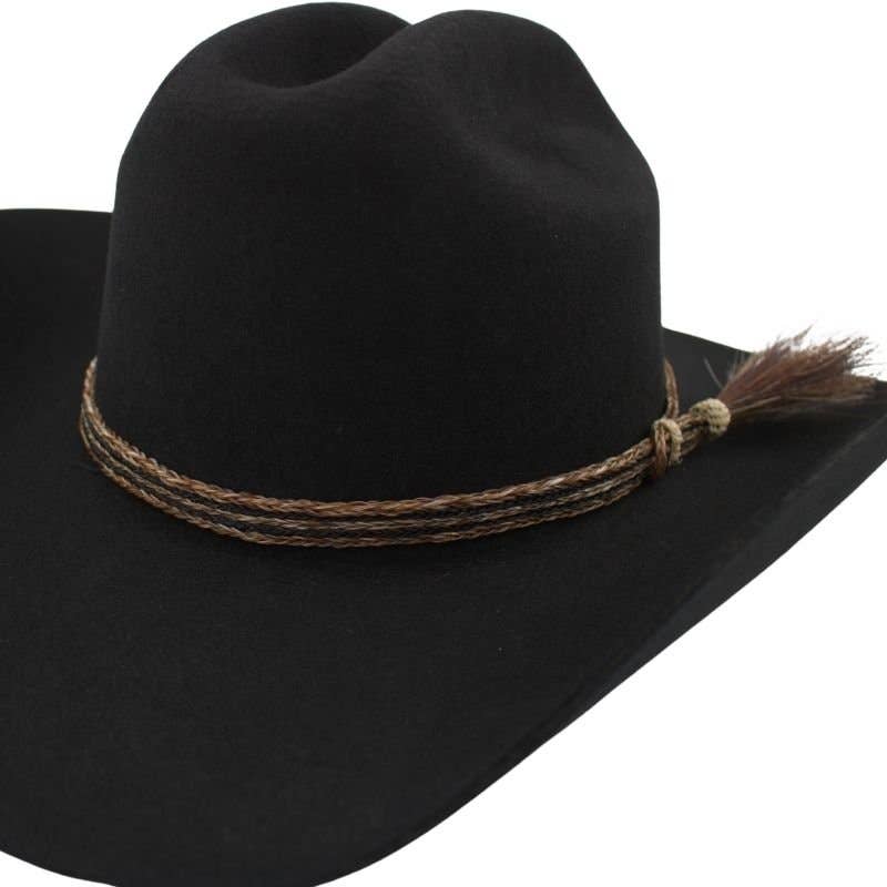 Genuine Horsehair 5 Strand Braided Hat Band with Single Tassel - Pacesetter