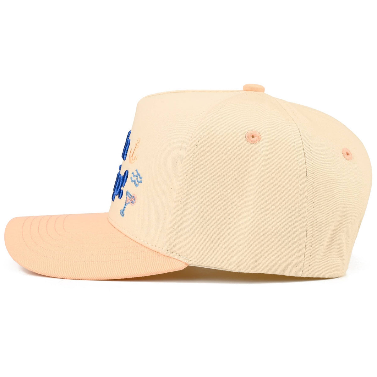 C.C OH SHIP Letter Embroidered Two Tone Trucker Hat