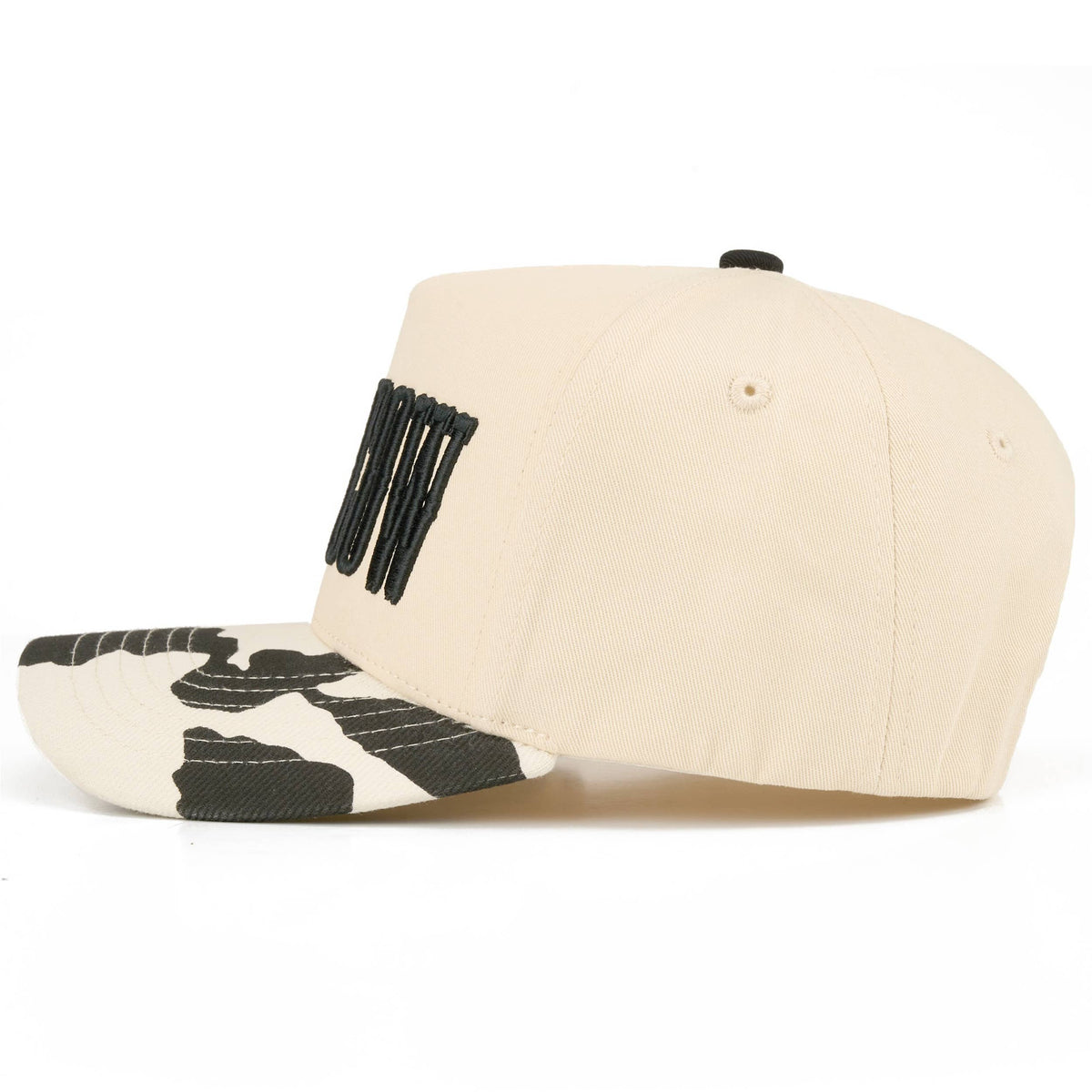 C.C HOLY COW Letter Embroidered Two Tone Trucker Hat