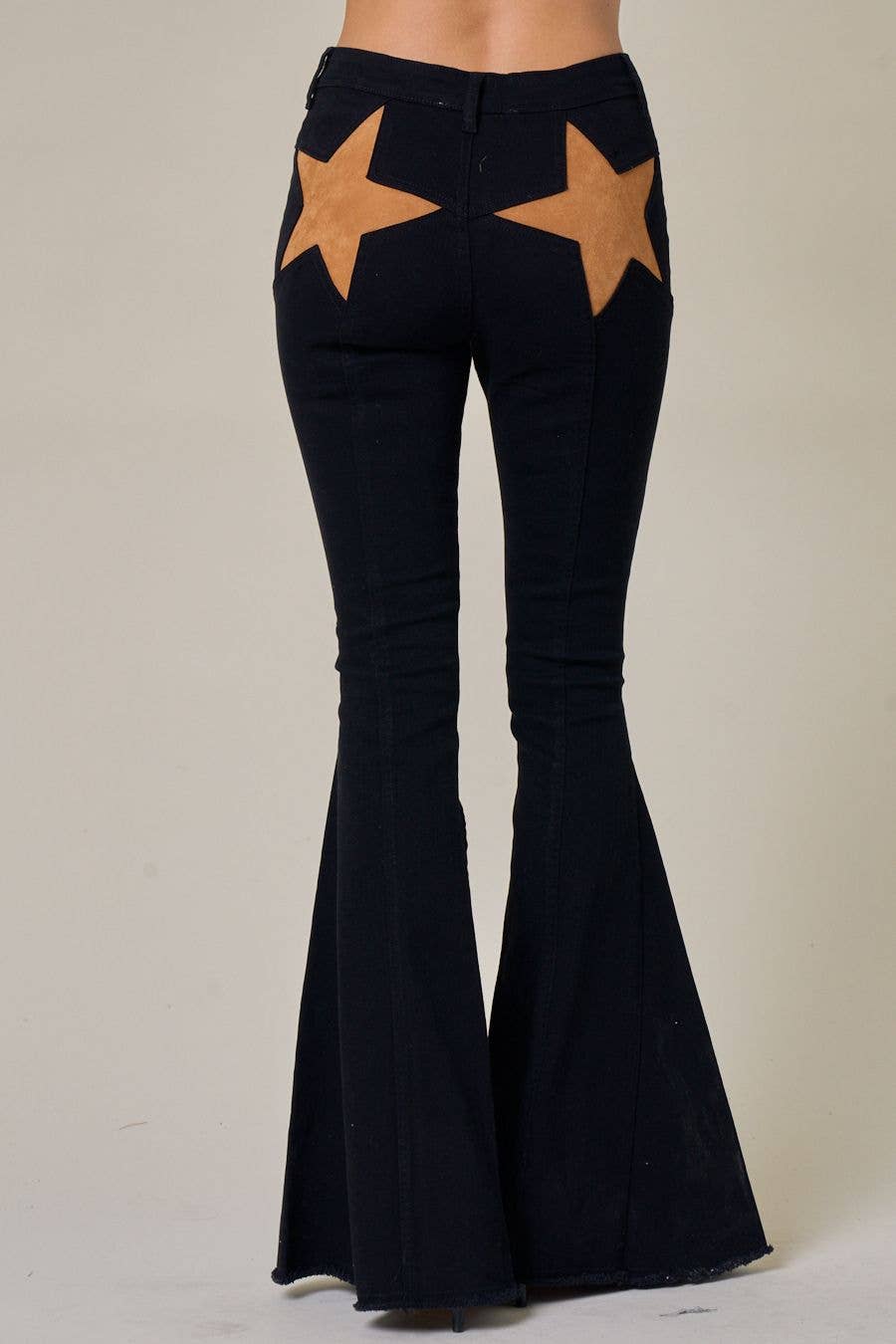 SUEDE STAR FLARE JEANS