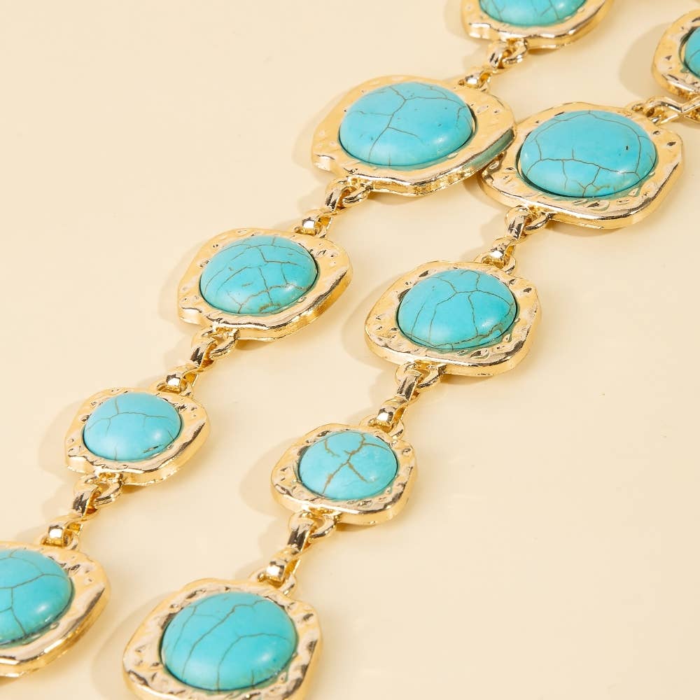 Turquoise Dome Stones Chain Belt