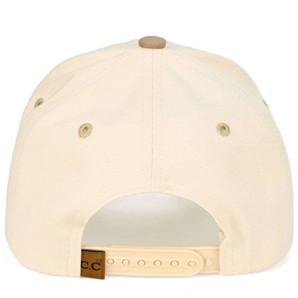 C.C WHISKEY WEATHER Embroidered Letter Two Tone Trucker Hat