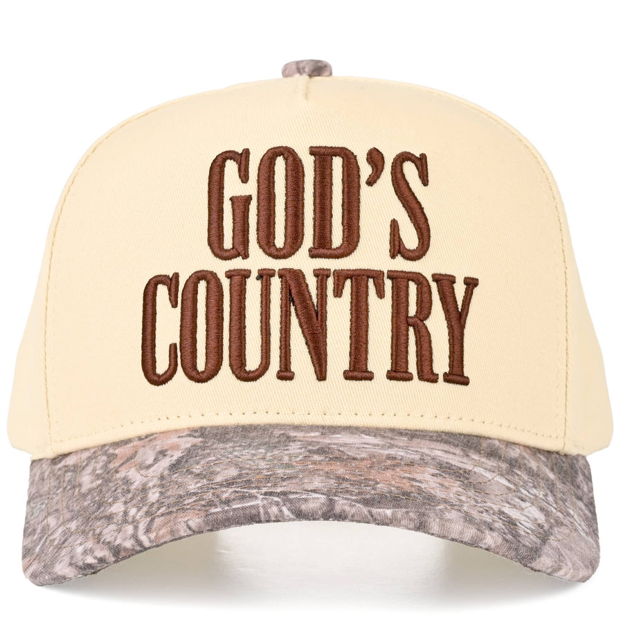 C.C GOD'S COUNTRY Letter on Two Tone Trucker Hat