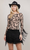 ST7253A FRINGED LONG SLEEVE TOP