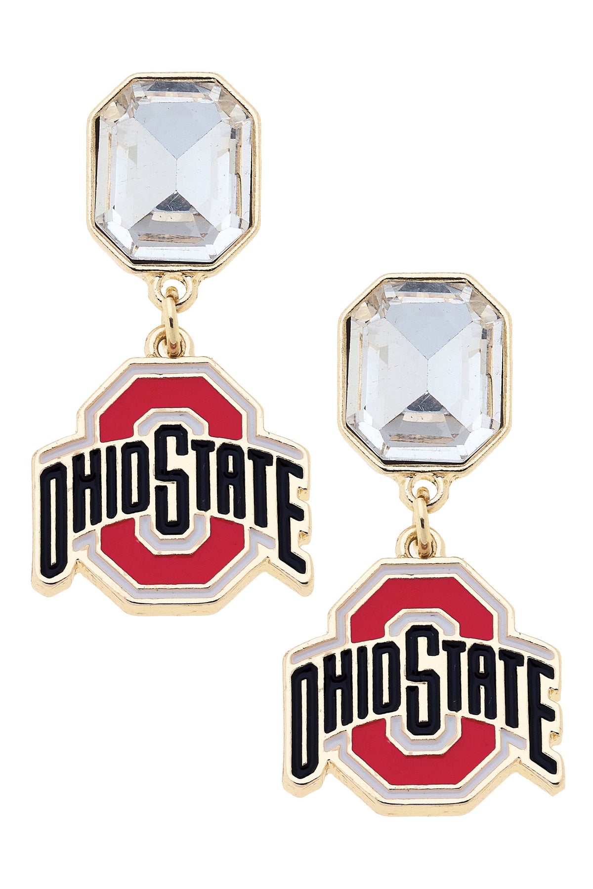 Ohio State Buckeyes Rhinestone Earrings