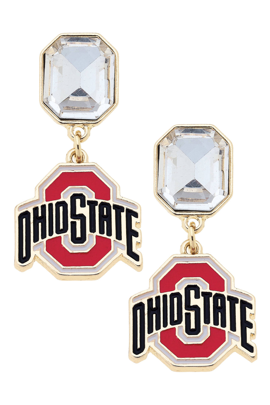Ohio State Buckeyes Rhinestone Earrings
