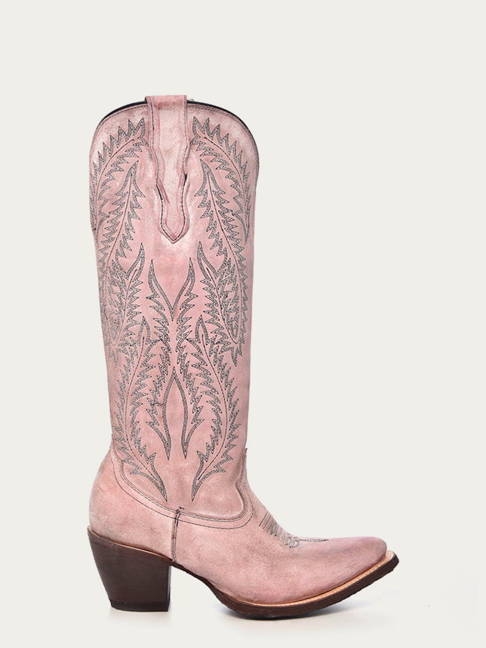 WOMEN'S EMBROIDERY ROSE TALL SNIP TOE COWGIRL BOOT