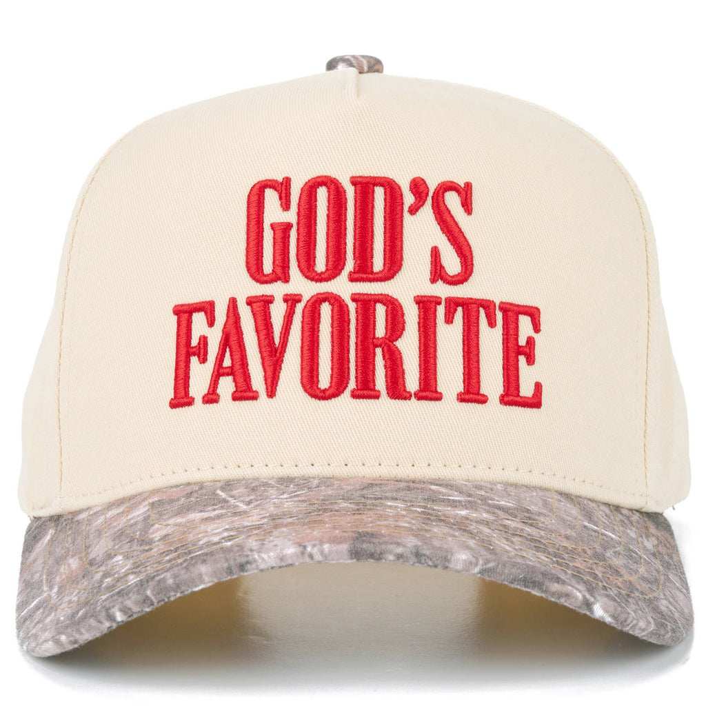 C.C GOD'S FAVORITE Letter on Two Tone Trucker Hat