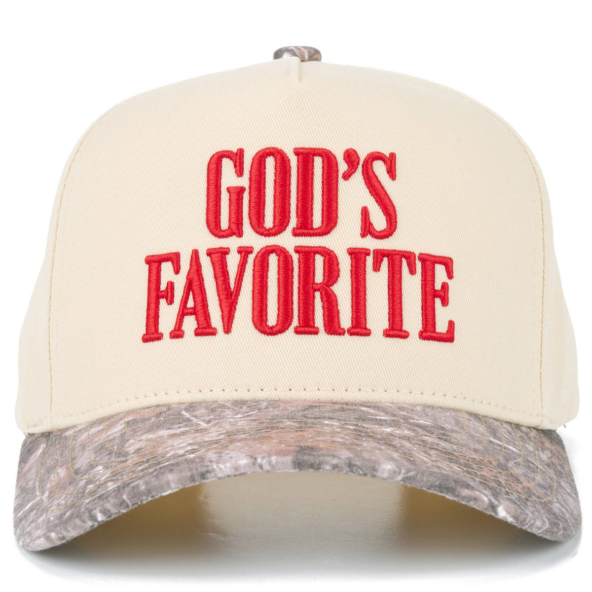 C.C GOD'S FAVORITE Letter on Two Tone Trucker Hat