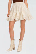 Layered Lace Trim Mini Skirt
