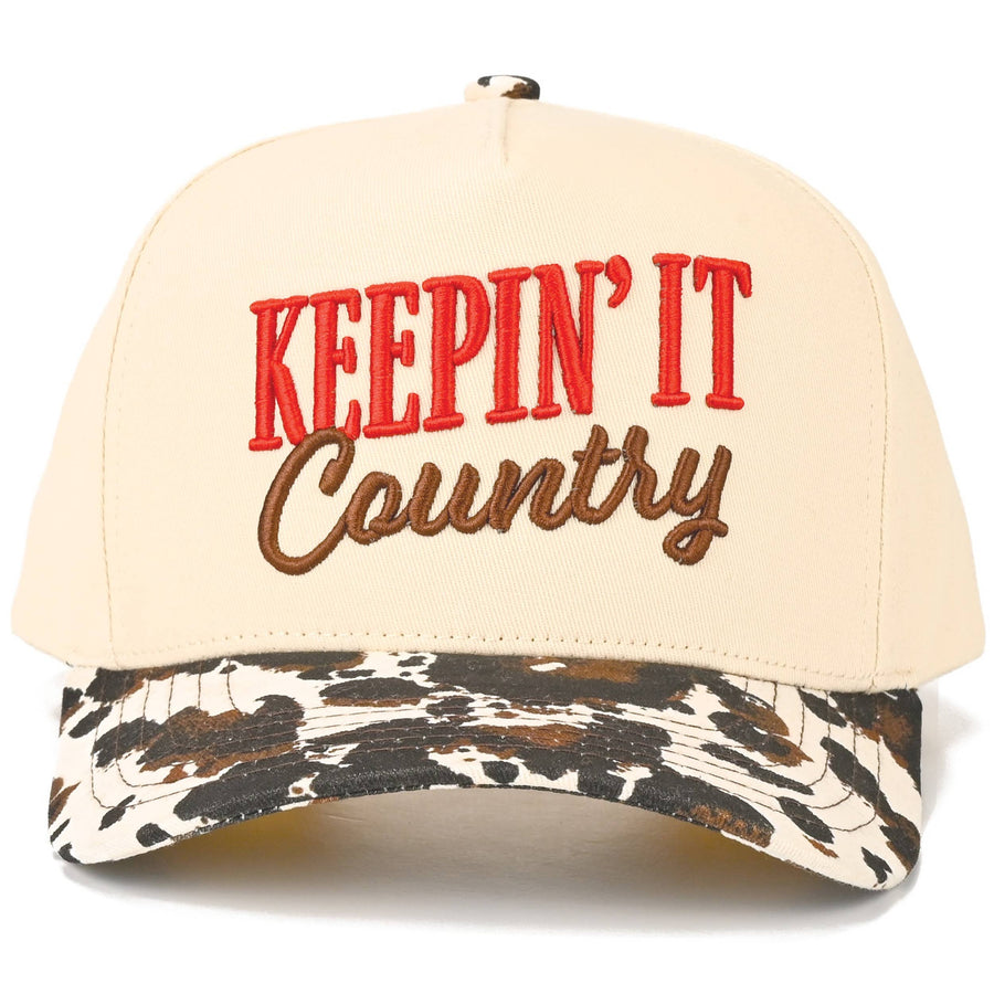 C.C KEEPIN' IT COUNTRY Letter Two Tone Trucker Hat