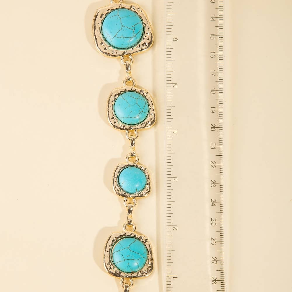 Turquoise Dome Stones Chain Belt