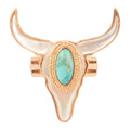 Longhorn White Mother of Pearl Golden Ring