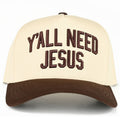 C.C Y'ALL NEED JESUS Embroidered Letter Two Tone Trucker Hat