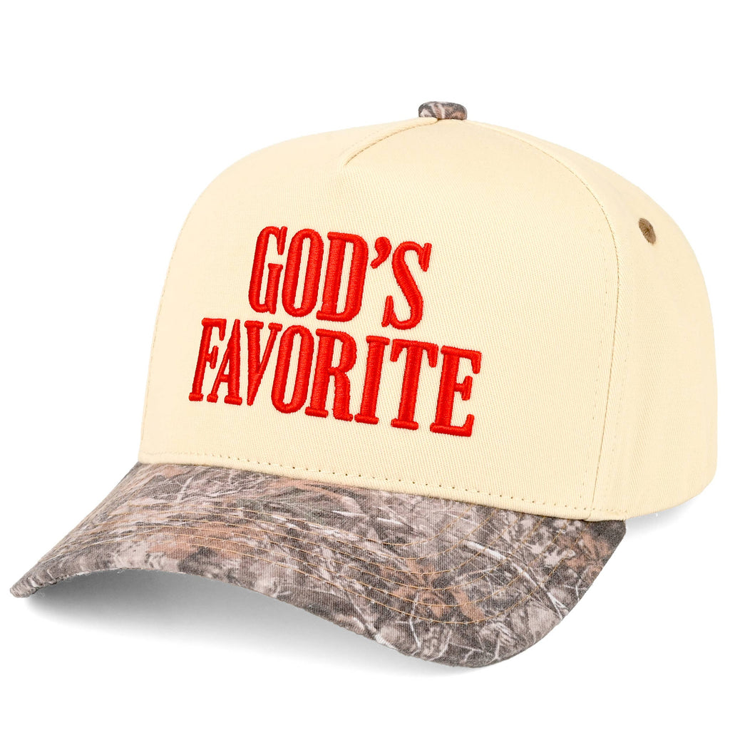 C.C GOD'S FAVORITE Letter on Two Tone Trucker Hat