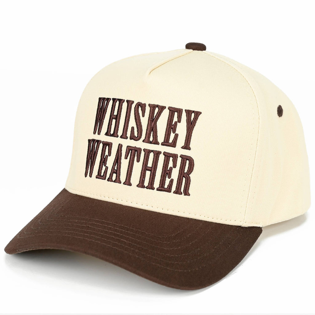 C.C WHISKEY WEATHER Embroidered Letter Two Tone Trucker Hat