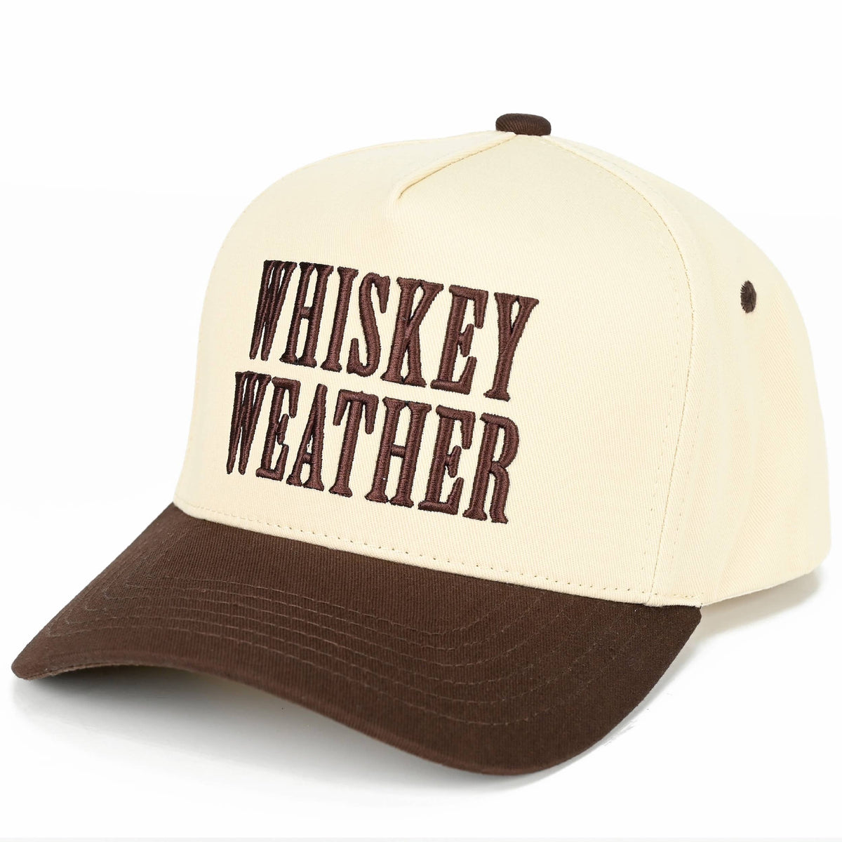 C.C WHISKEY WEATHER Embroidered Letter Two Tone Trucker Hat