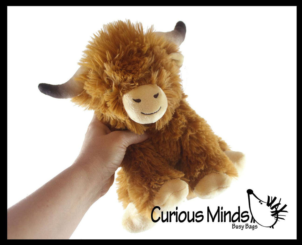 Plush Highland Cow - Heirloom Soft Hairy Cow Stuffed Animal - Cute Adorable Farm