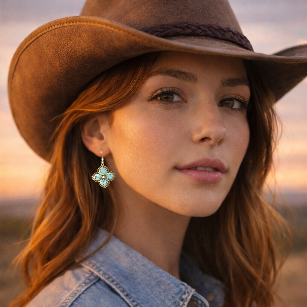 Turquoise Maltese Cross Earrings