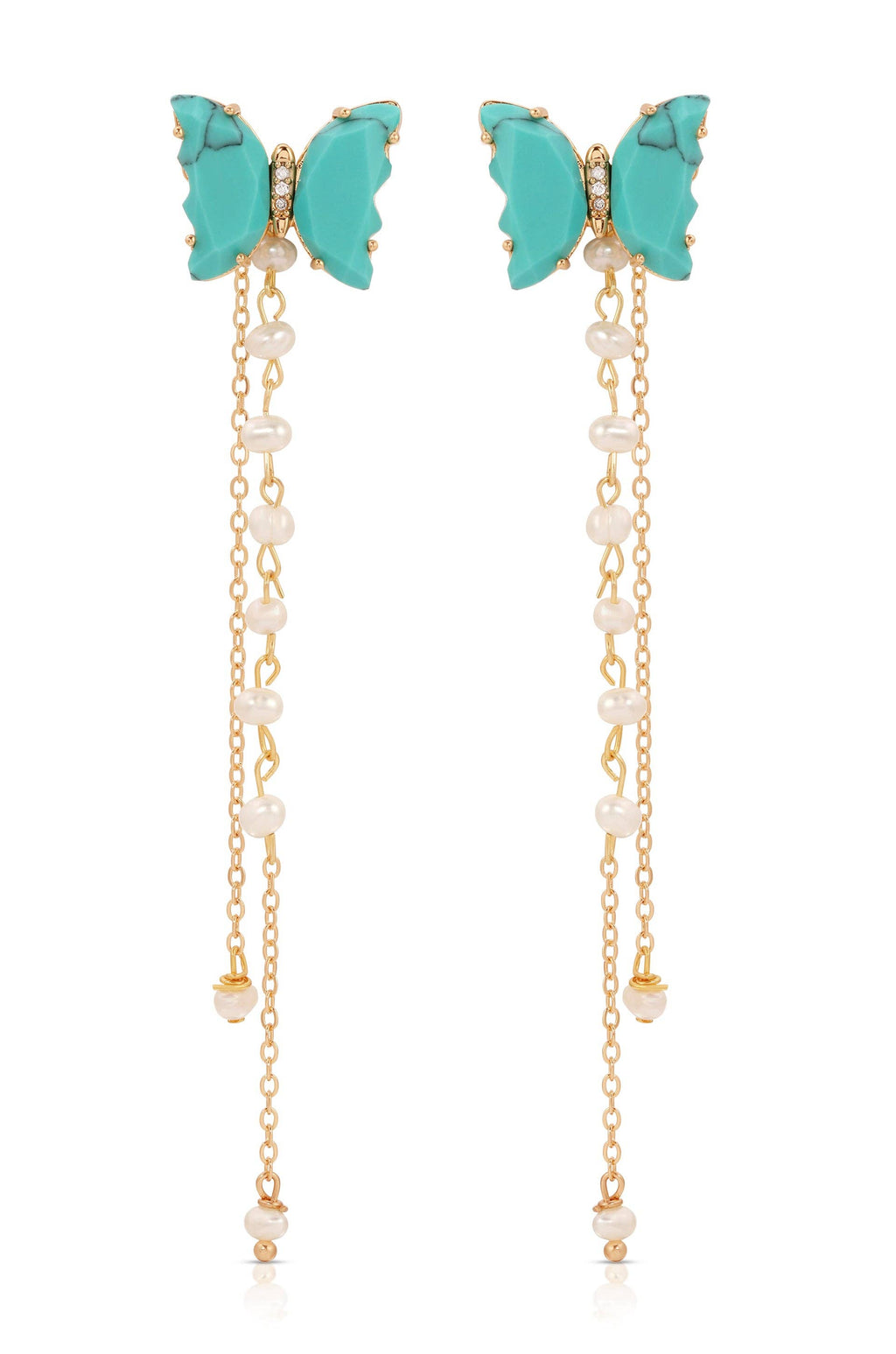 Turquoise Butterfly Dangle Earrings