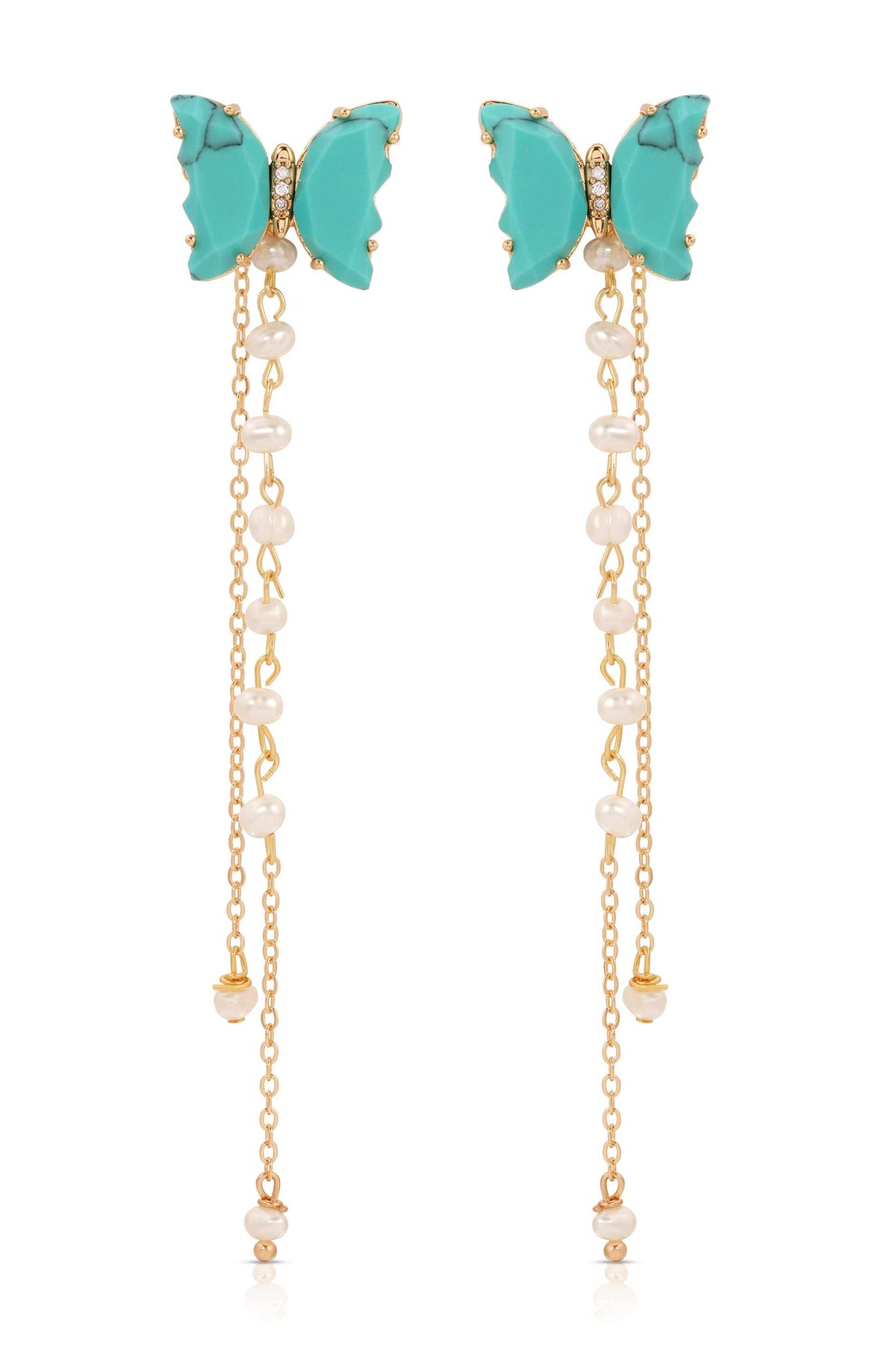 Turquoise Butterfly Dangle Earrings