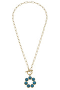 Rowdy Turquoise T-Bar Necklace in Turquoise & Worn Gold