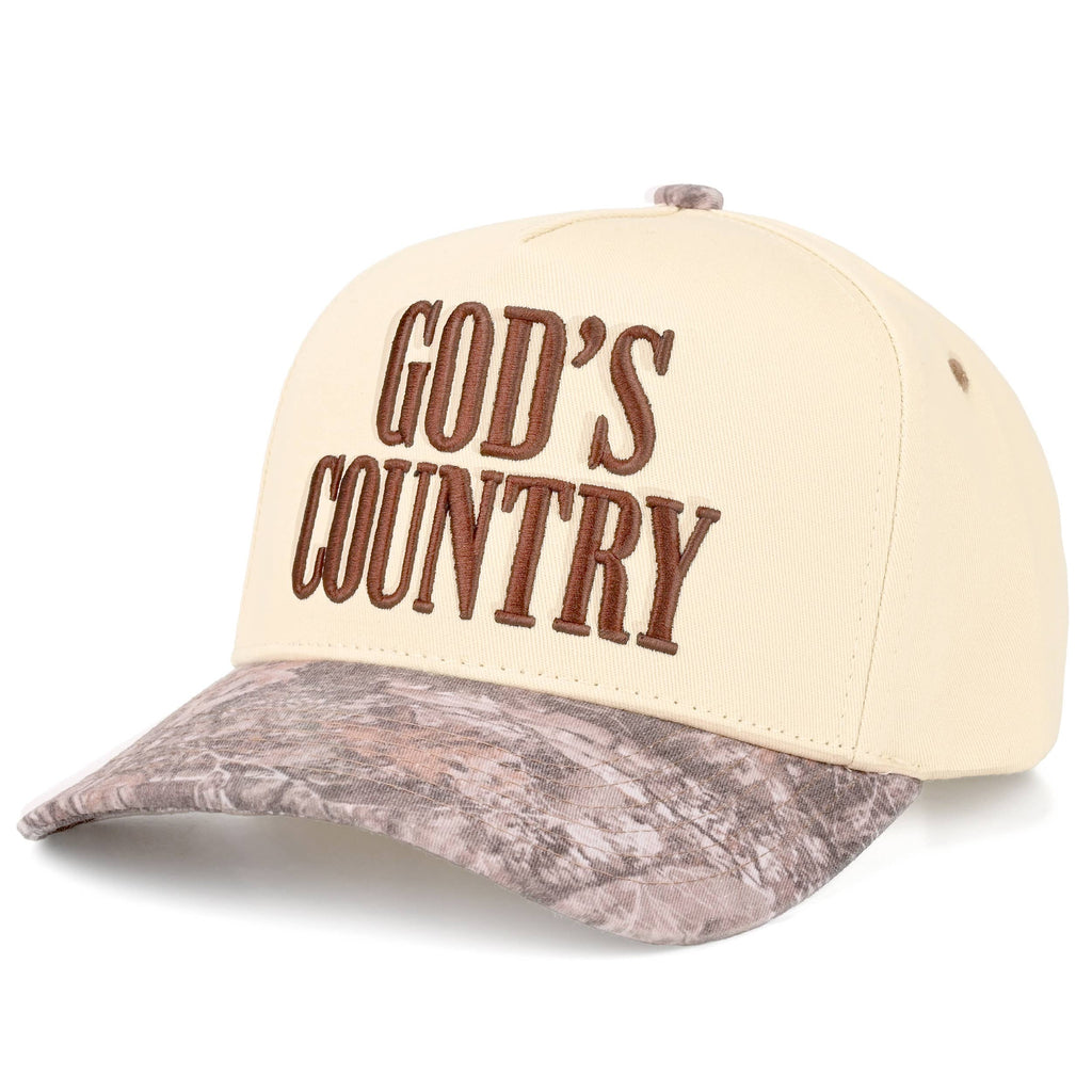 C.C GOD'S COUNTRY Letter on Two Tone Trucker Hat