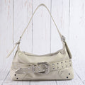 Studded Western Buckle Vegan Leather Shoulder Bag