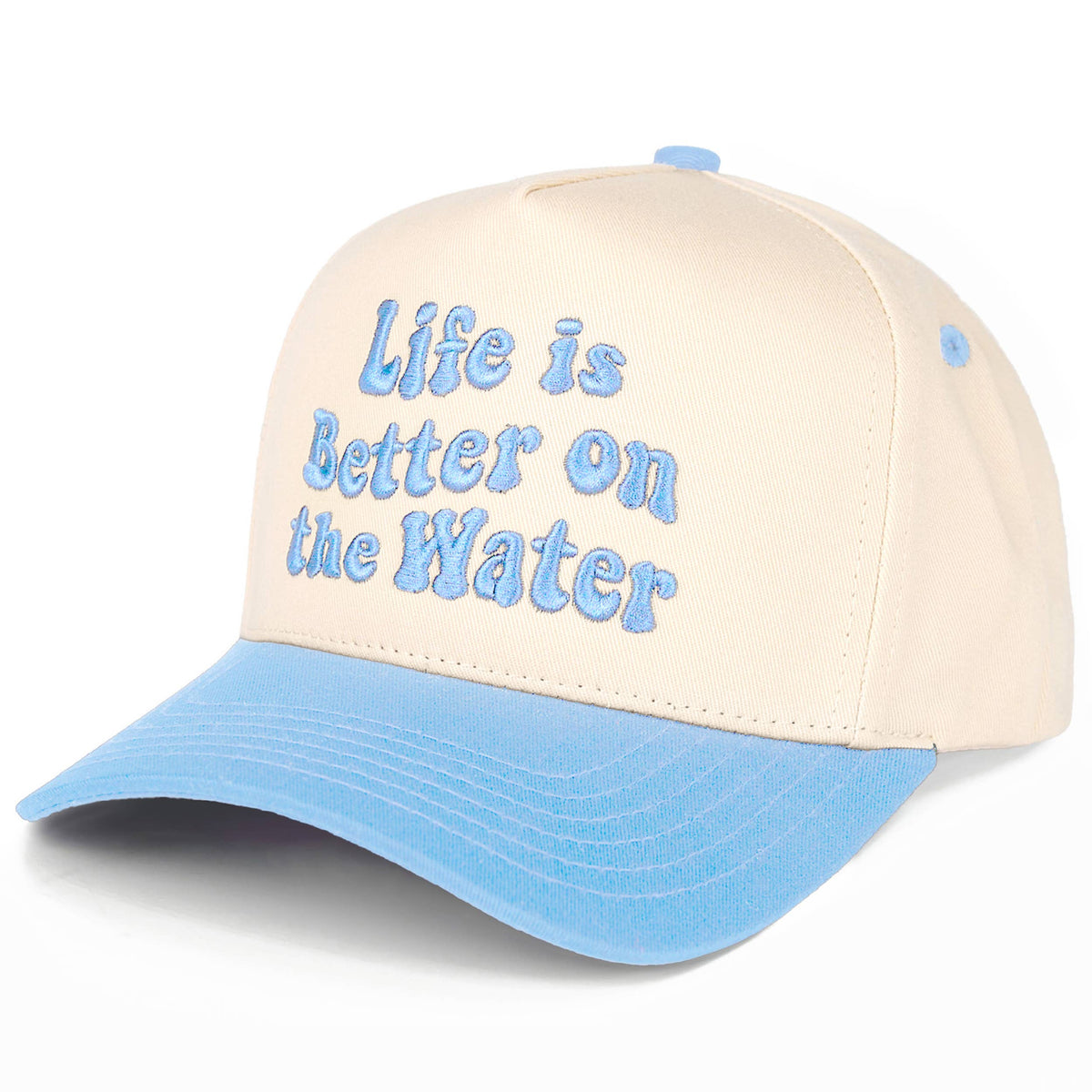 C.C LIFE IS BETTER ON THE WATER Letter Two Tone Trucker Hat