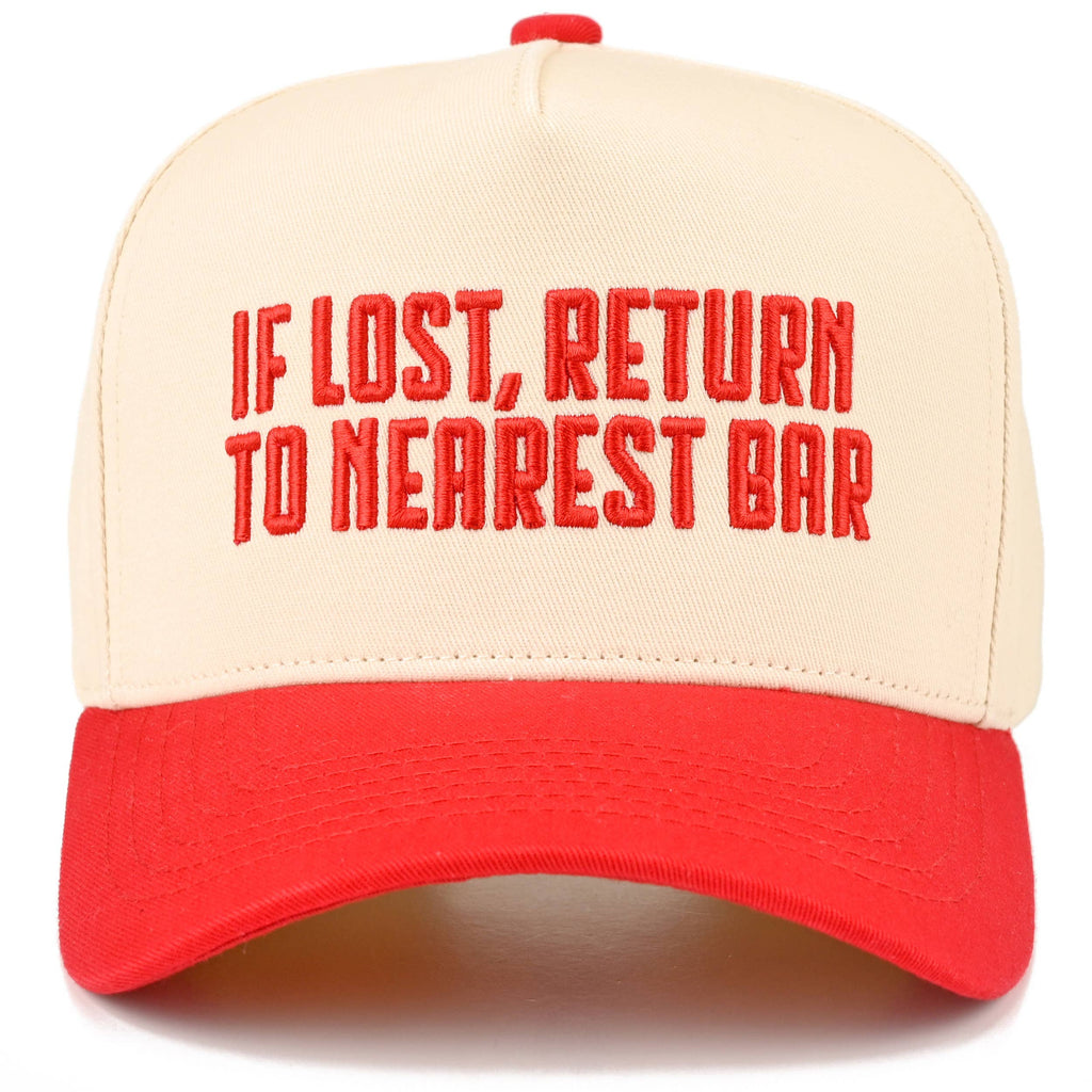 C.C IF LOST, RETURN TO NEAREST BAR Letter Trucker Hat