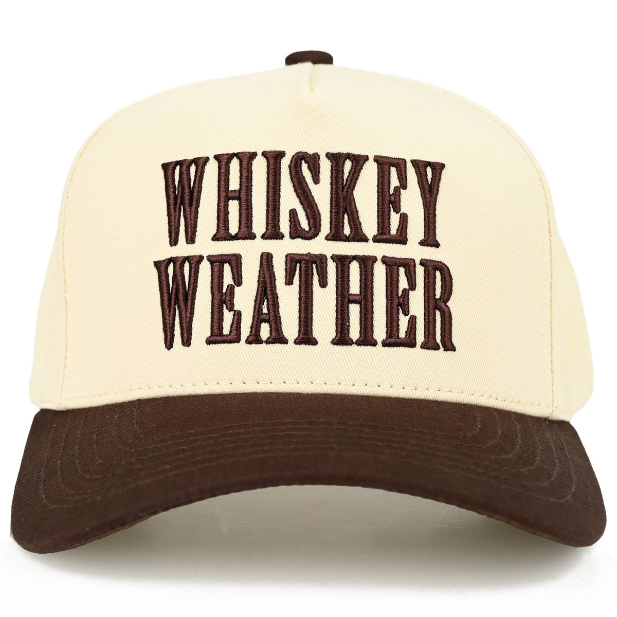 C.C WHISKEY WEATHER Embroidered Letter Two Tone Trucker Hat