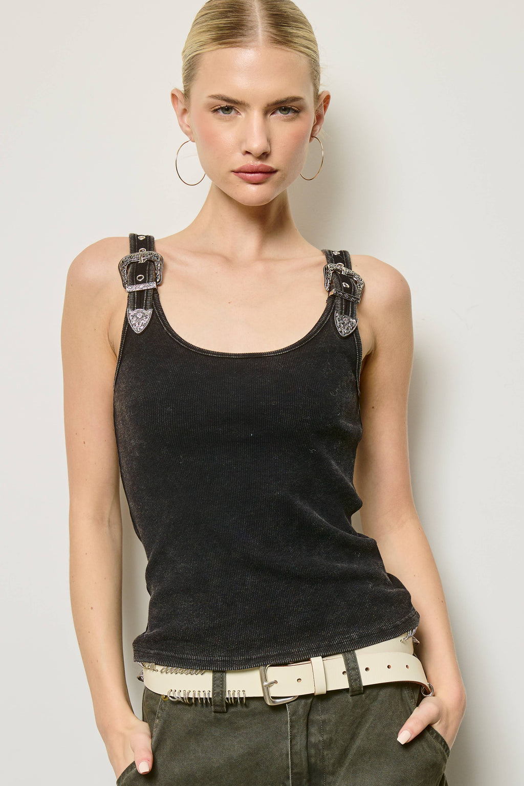 Western Silver Belt Tank Top