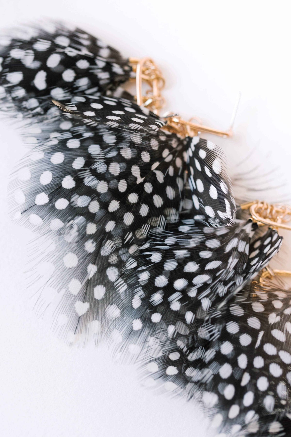 Spotted Feather Fall Statement Tassel Earrings