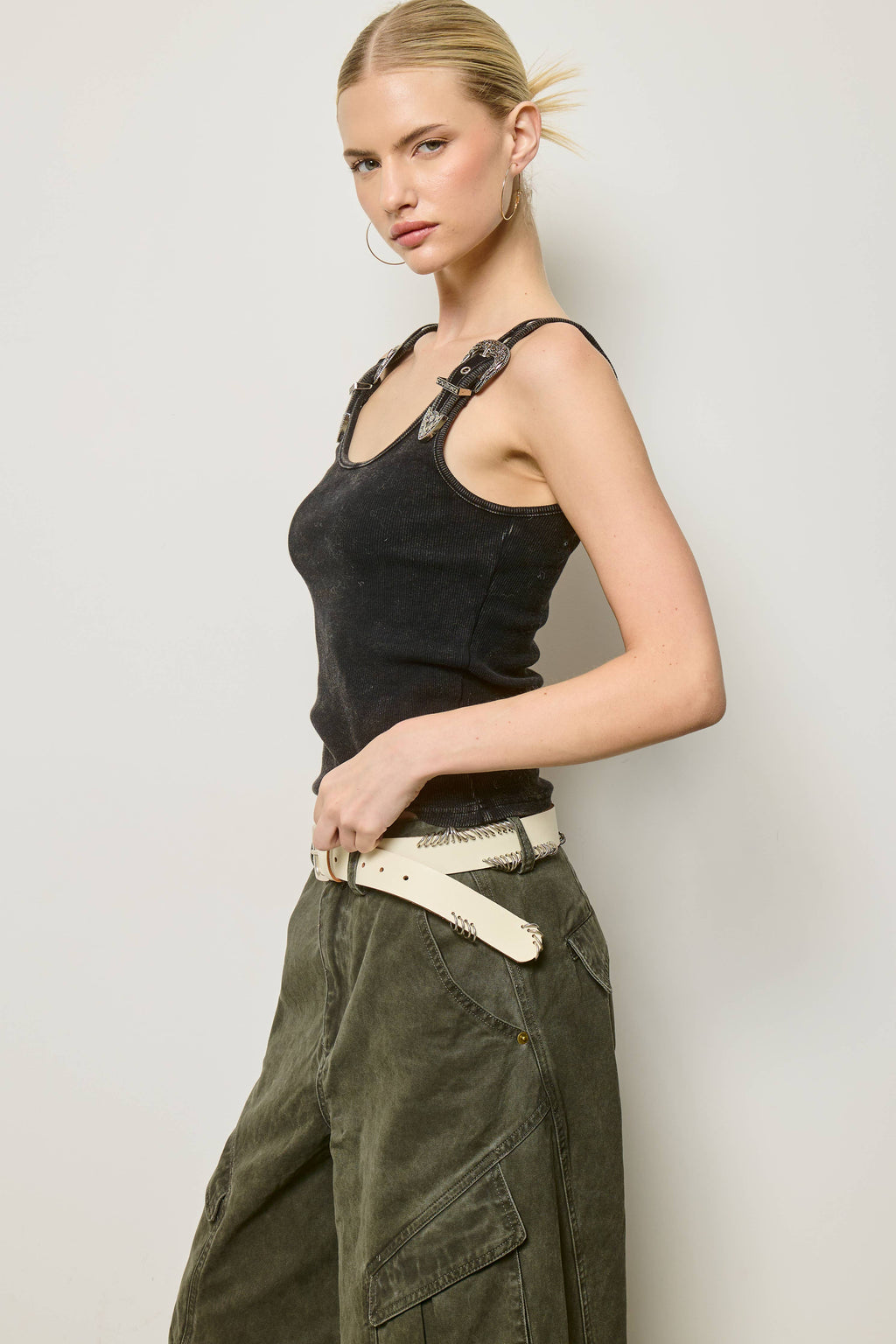 Western Silver Belt Tank Top