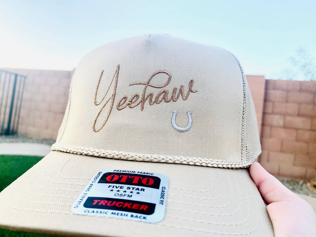Yeehaw Embroidered Western Trucker Hat, Country Cowboy Cap
