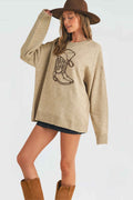 WESTERN COWBOY BOOT AND HAT SWEATER