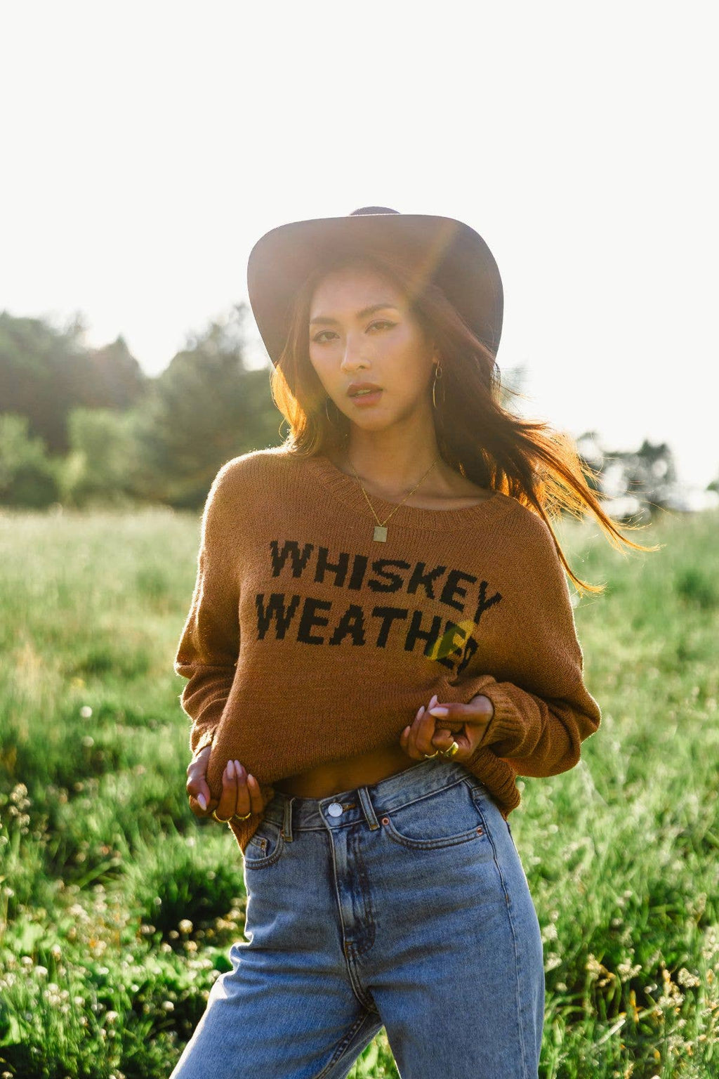 Brown “Whiskey Weather” Sweater