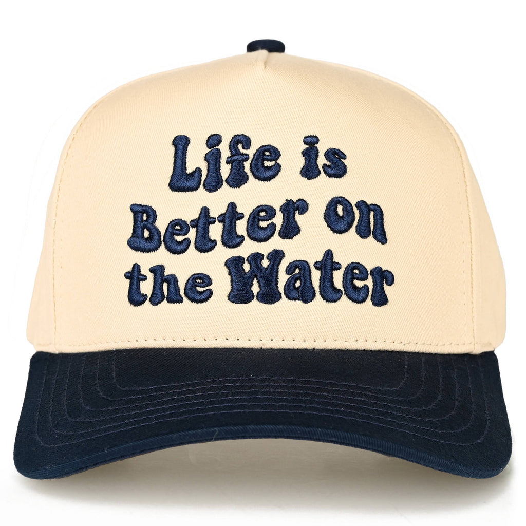 C.C LIFE IS BETTER ON THE WATER Letter Two Tone Trucker Hat
