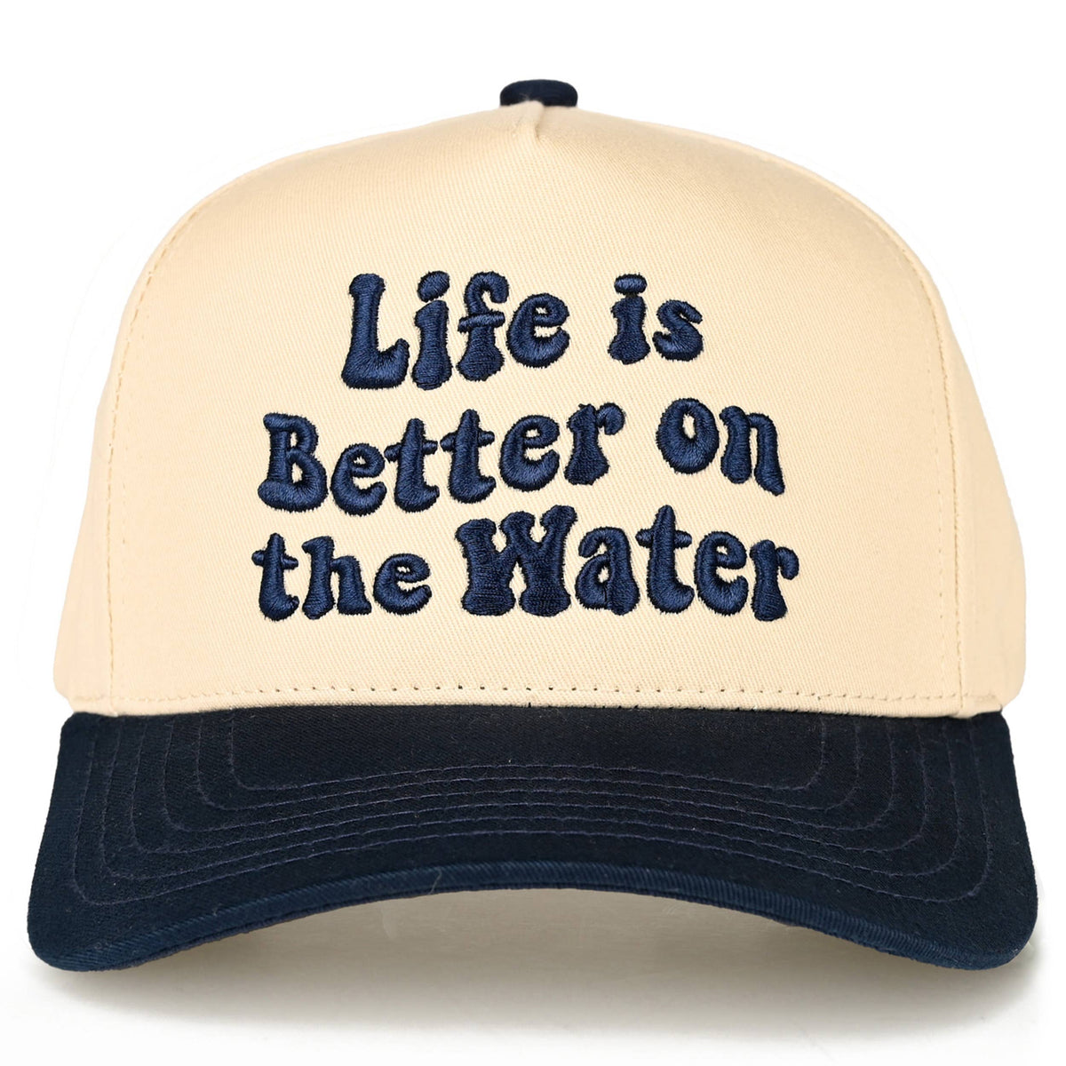 C.C LIFE IS BETTER ON THE WATER Letter Two Tone Trucker Hat
