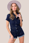 Plus-Size Blue Denim Romper