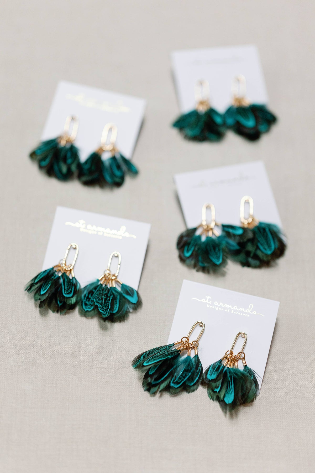 Peacock Feather Fall Statement Tassel Earrings