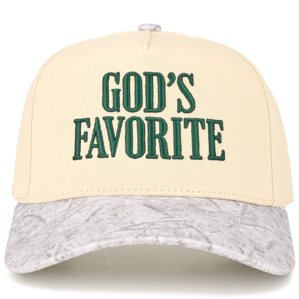 C.C GOD'S FAVORITE Letter on Two Tone Trucker Hat