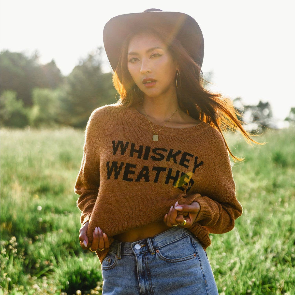 Brown “Whiskey Weather” Sweater