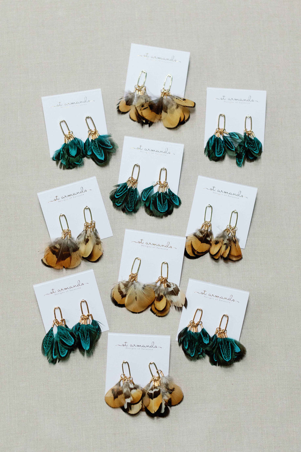 Peacock Feather Fall Statement Tassel Earrings