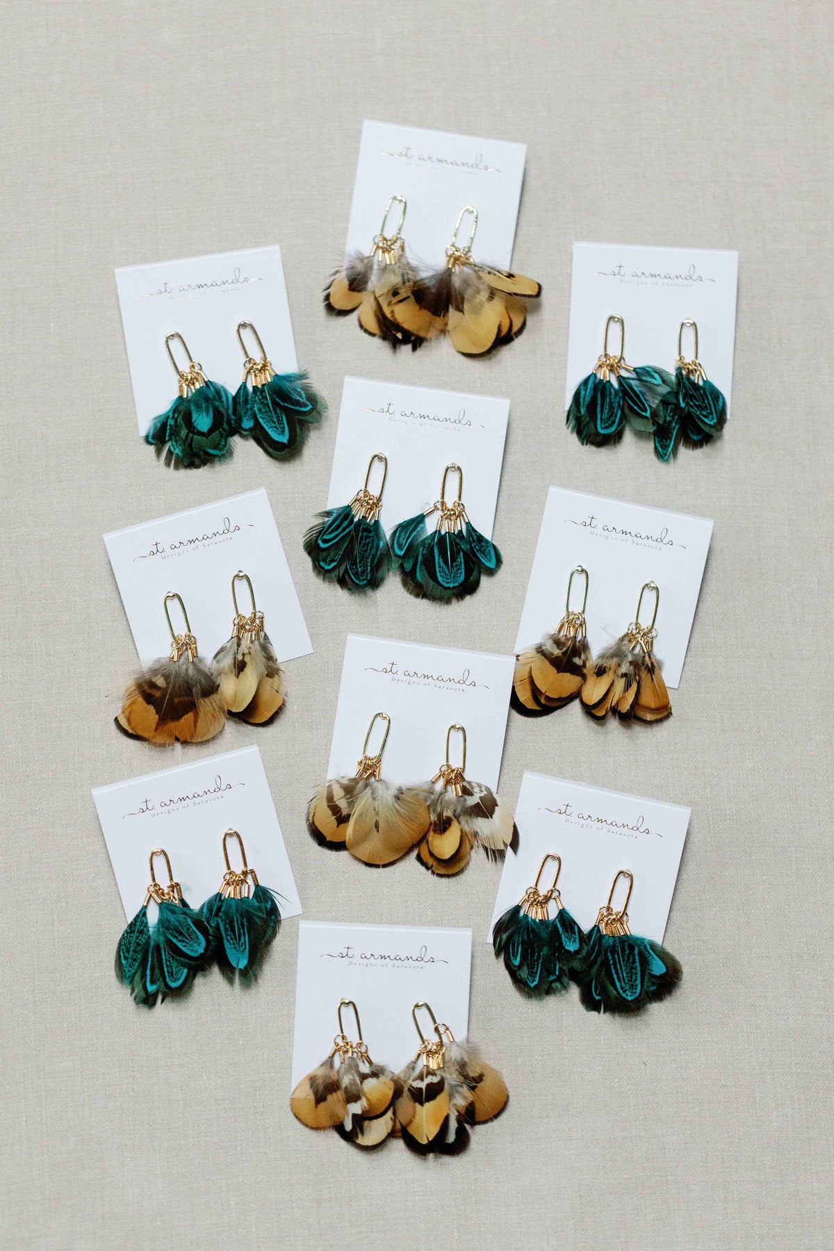 Peacock Feather Fall Statement Tassel Earrings