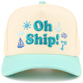 C.C OH SHIP Letter Embroidered Two Tone Trucker Hat
