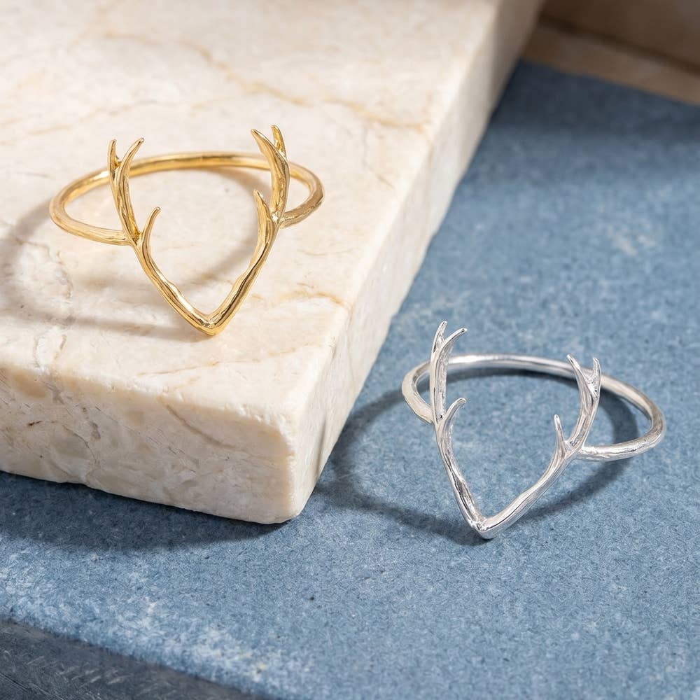Antler Crown Statement Band Ring